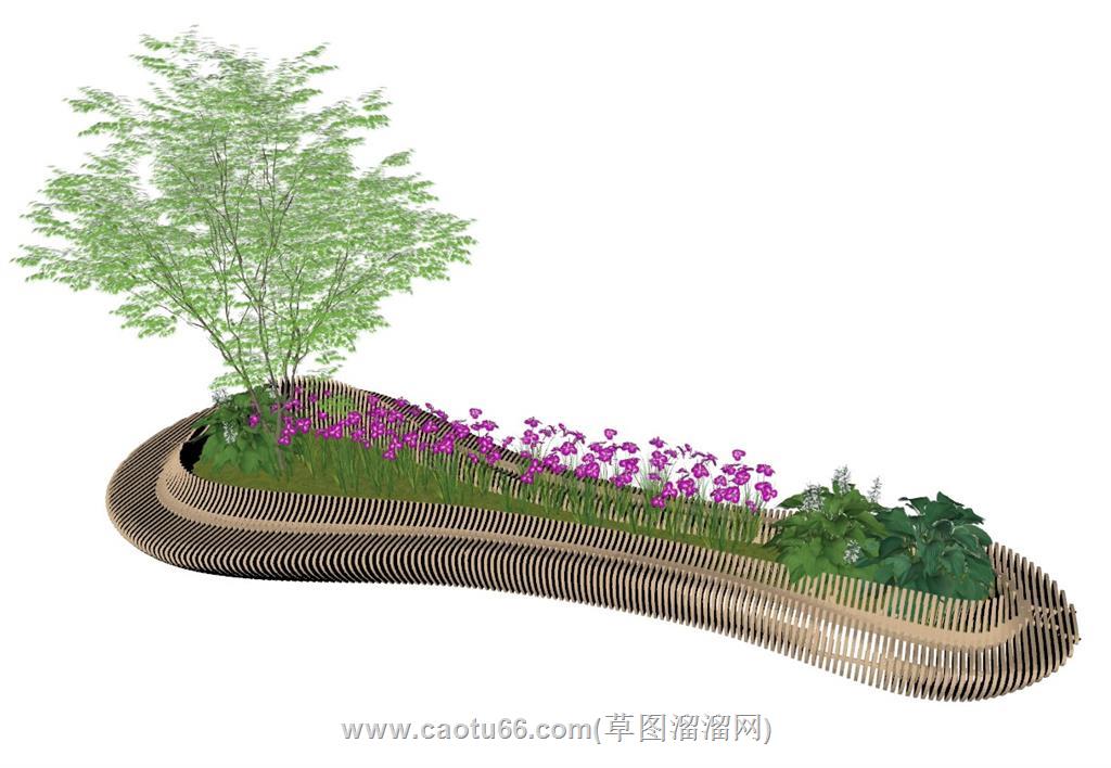 景观座椅花池SU模型