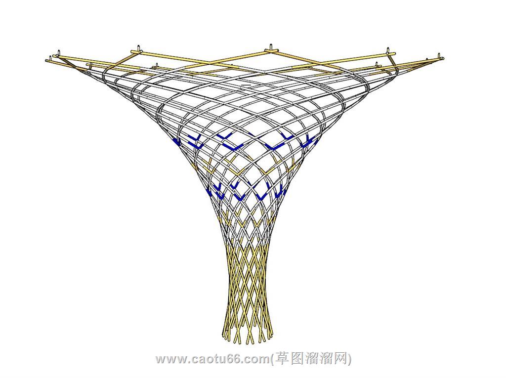 树形镂空廊架SU模型