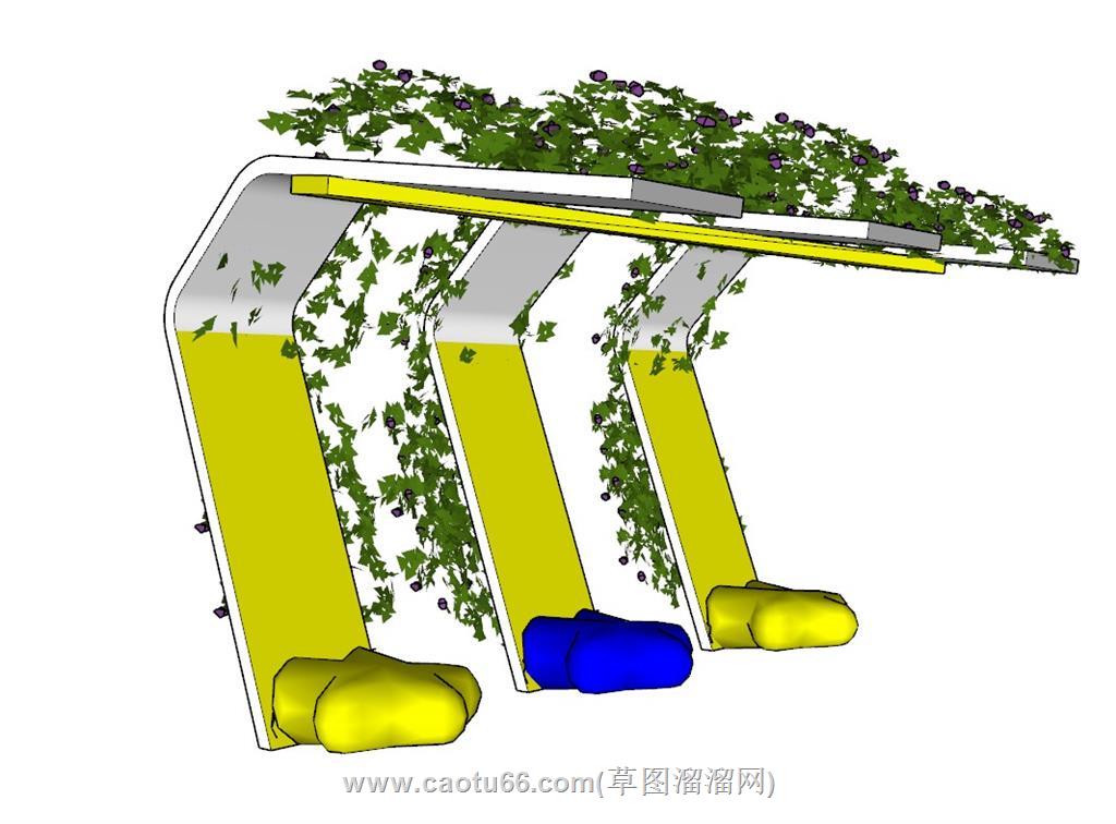 葡萄爬藤廊架SU模型
