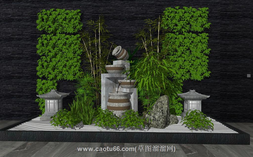 中式庭院景观SU模型