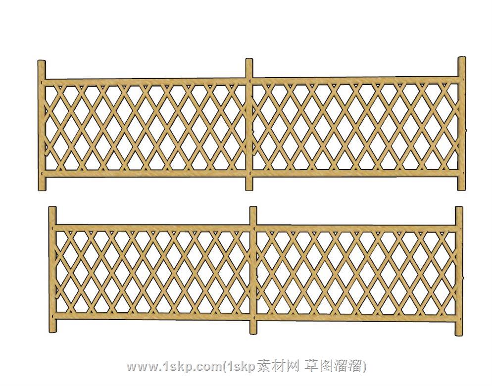 乡村篱笆SU模型
