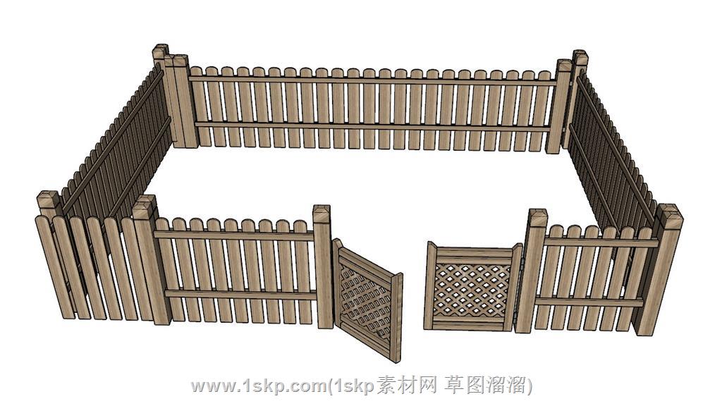 篱笆栏杆SU模型