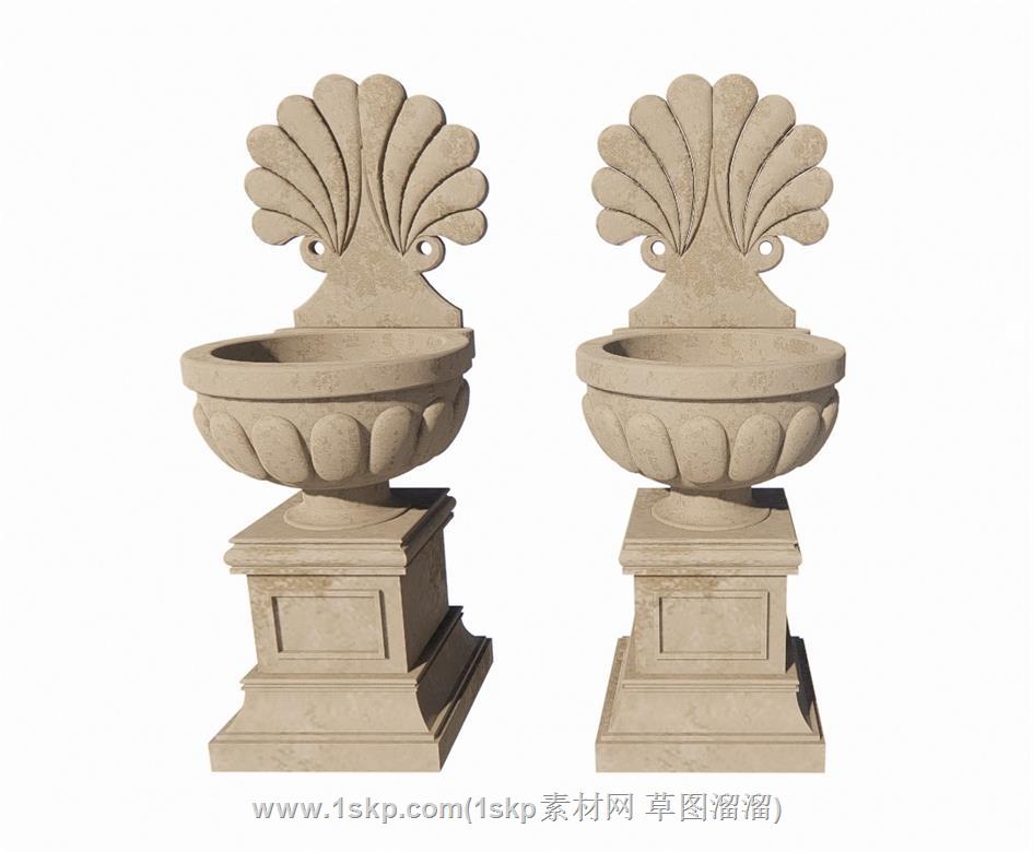 花钵景观SU模型