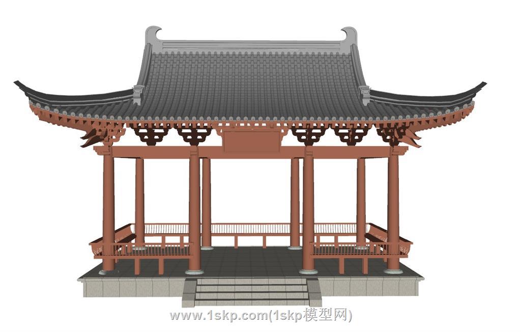 屋檐凉亭亭子SU模型