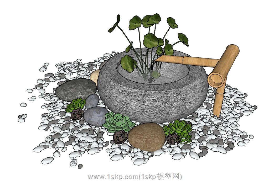 园艺景观惊鹿SU模型