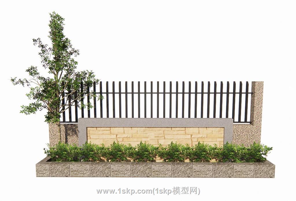 围墙景观SU模型