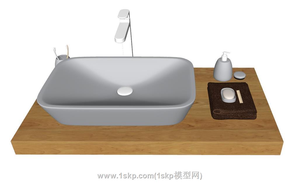 洗漱台洗手盆SU模型