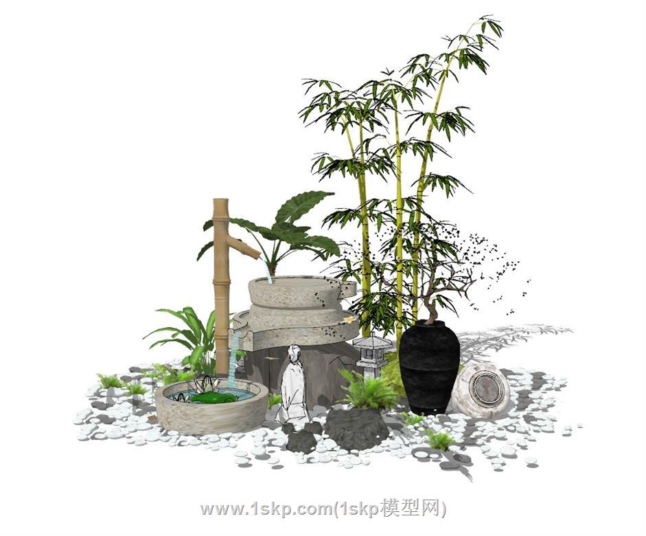 园艺景观竹子SU模型