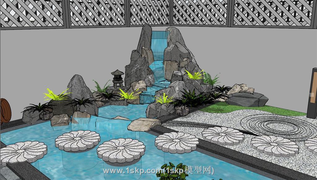 庭院景观露台SU模型