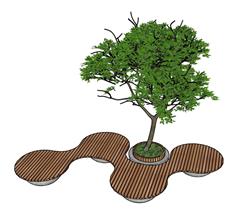 景观树树池SU模型