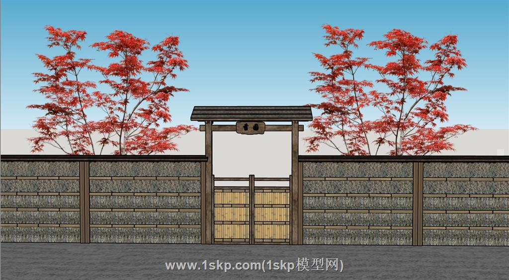 日式庭院门SU模型