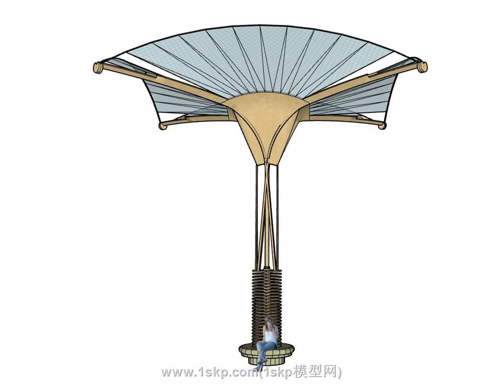 廊架SU模型