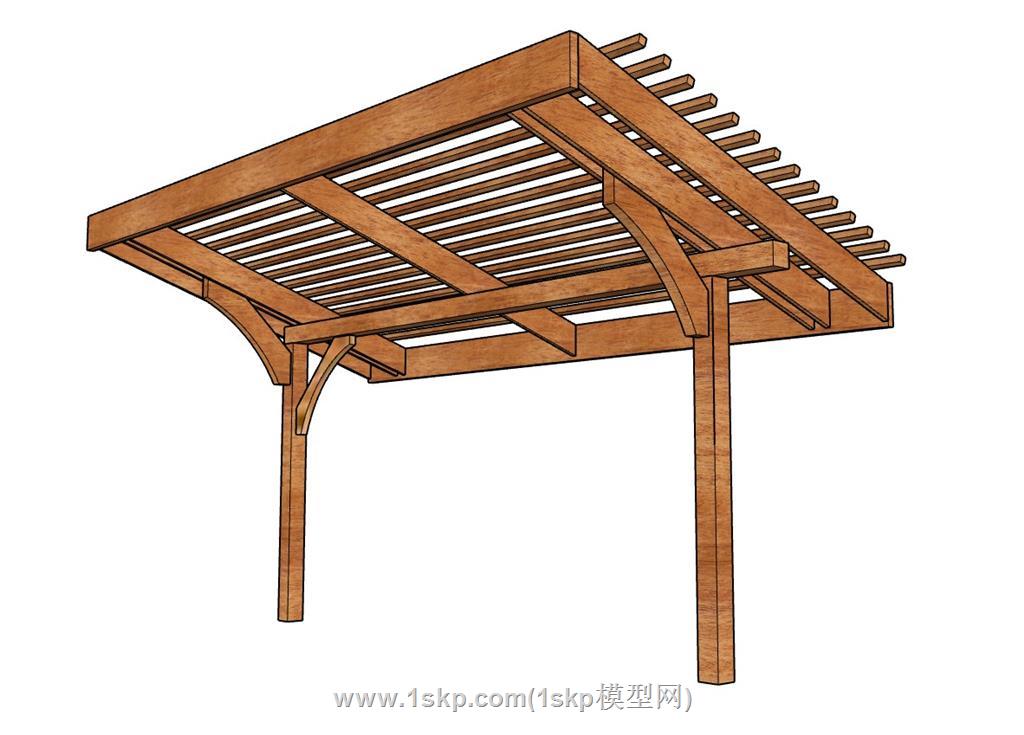廊架SU模型
