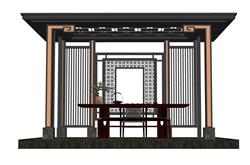 新中式茶亭SU模型