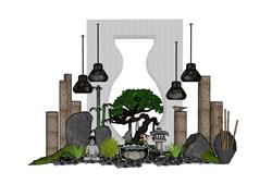 禅意景观小品SU模型