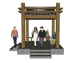亭子SU模型 免费sketchup模型下载