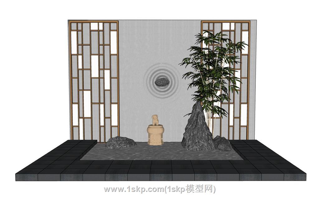 枯山水景观SU模型