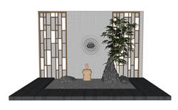 枯山水景观SU模型