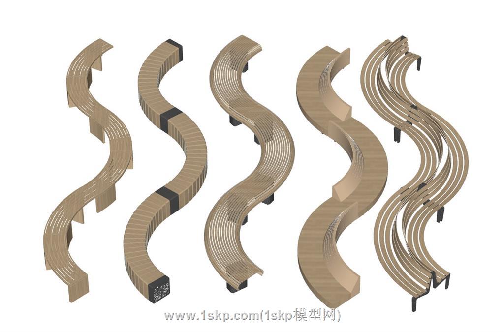 s型景观座椅SU模型
