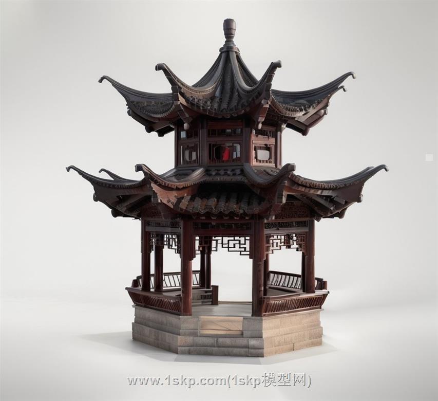 六角亭亭子SU模型