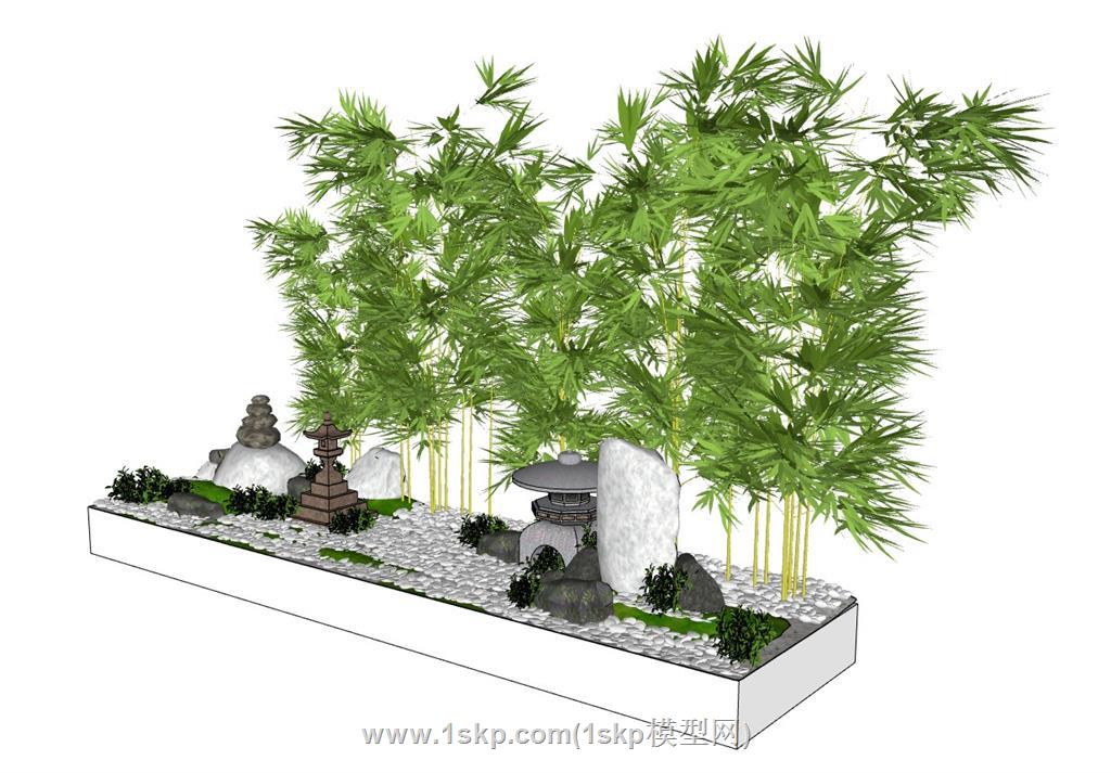 日式庭院景观SU模型