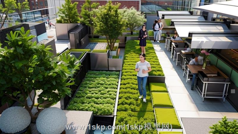 屋顶花园SU模型