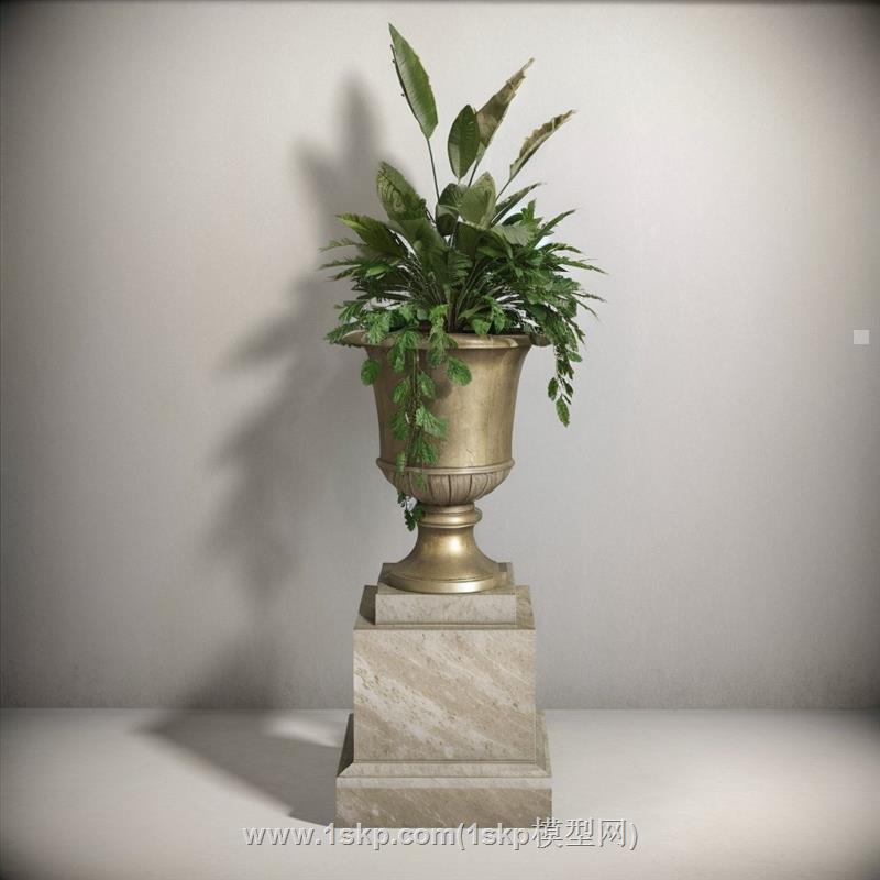 花钵植物SU模型