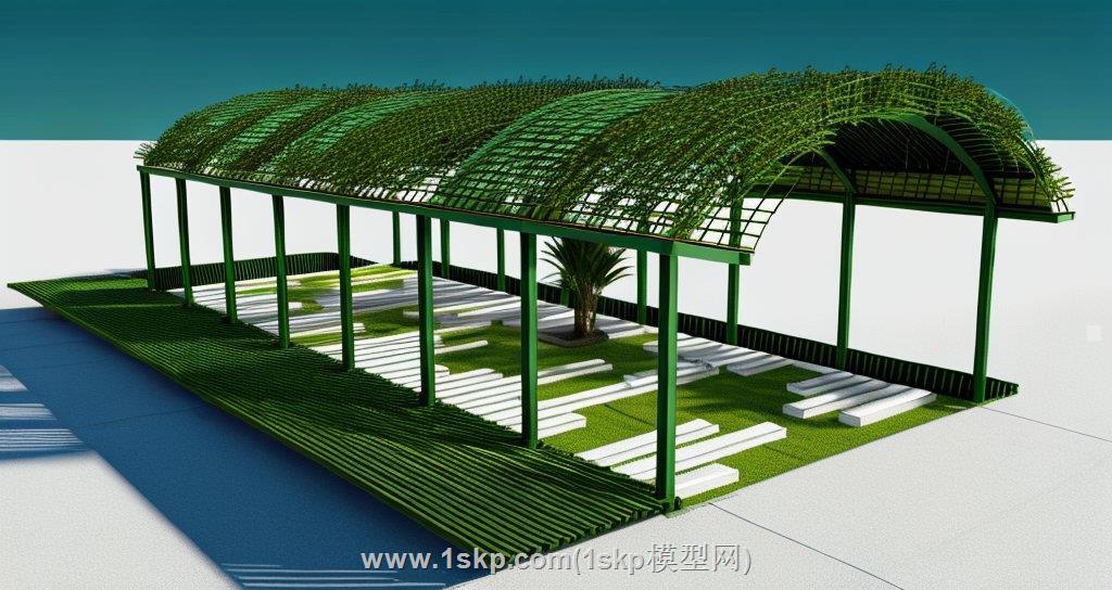 蔓藤廊架SU模型