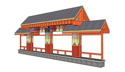 藏式廊架SU模型