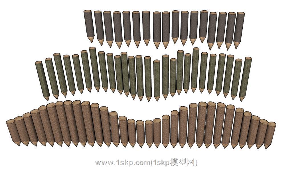 杉木桩树桩栅栏