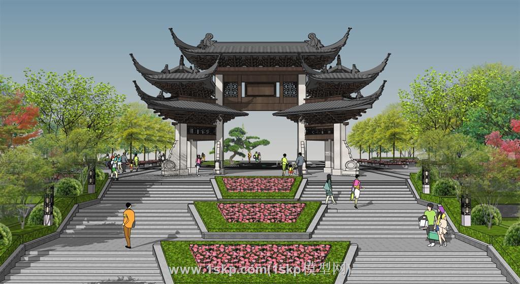 中式牌坊景观