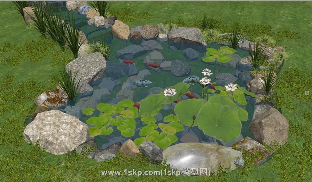 石潭生态鱼池水池景观