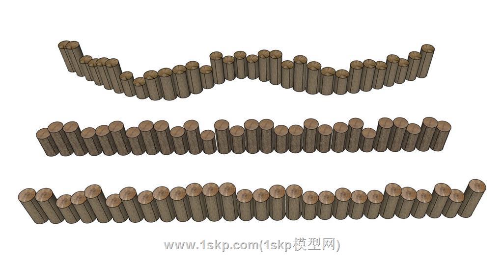 小木桩树桩驳岸篱笆