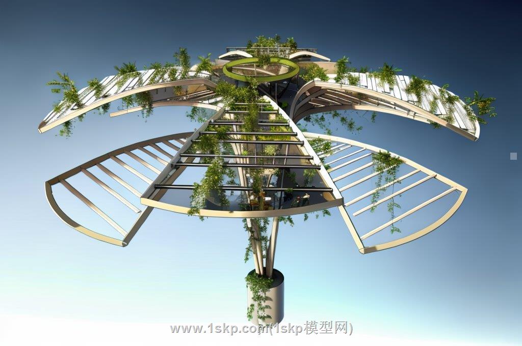 现代异形廊架