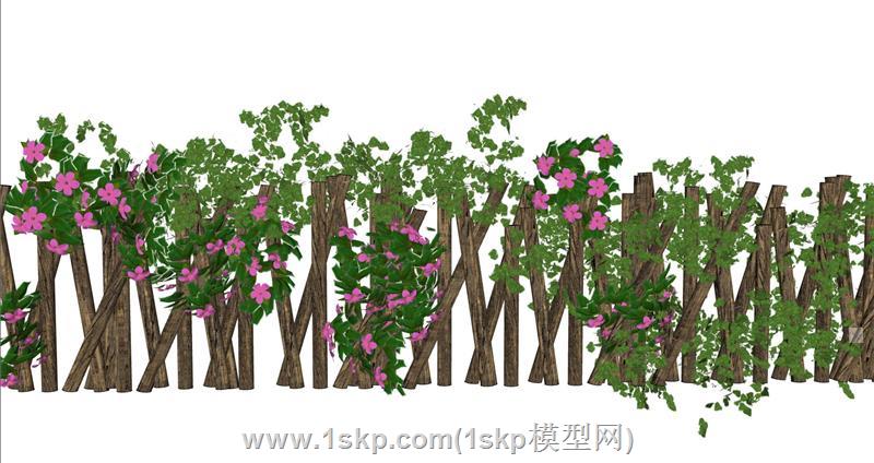 木桩篱笆爬藤