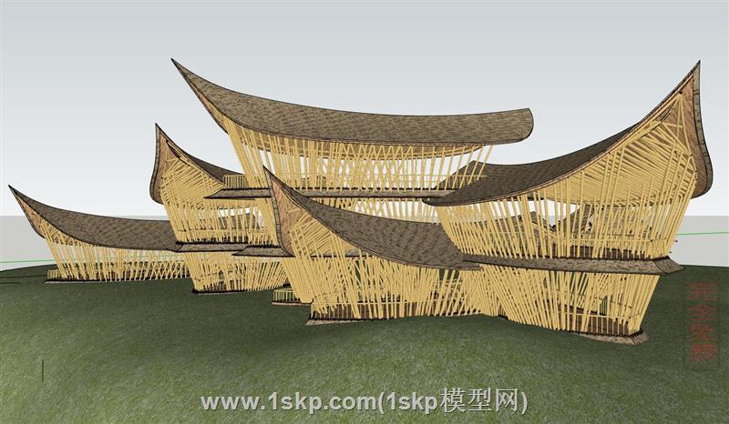 竹制异形建筑
