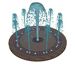 喷泉水池水柱