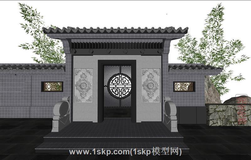 中式门庭入户门院门