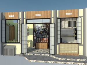 奶茶店饮品店甜品店SU模型