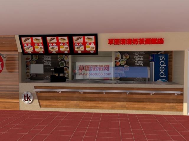 奶茶店饮品店蛋糕店SU模型