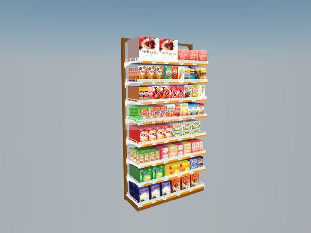 商店商品货物架SU模型