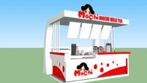 奶茶店户外饮品店SU模型 免费sketchup模型下载