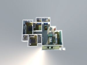 室内户型装修简单装修SU模型