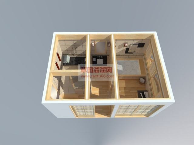 日式澡堂浴室SU模型