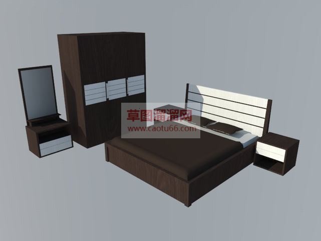 房间卧室家具SU模型