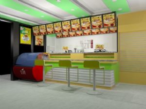 饮品店+奶茶SU模型