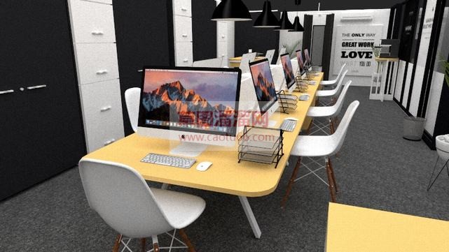 工业风格工作SU模型