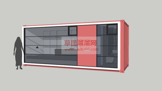 小型集装箱房SU模型