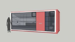 小型集装箱房SU模型