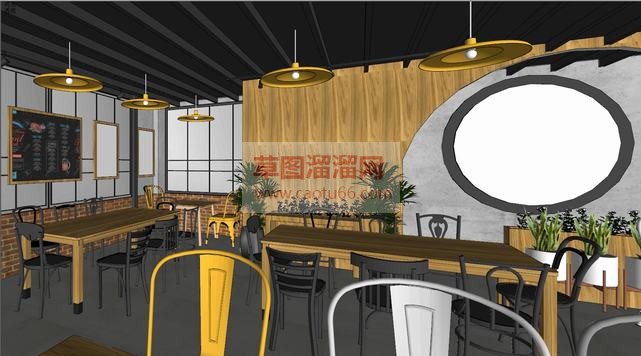 西方餐厅免费SU模型